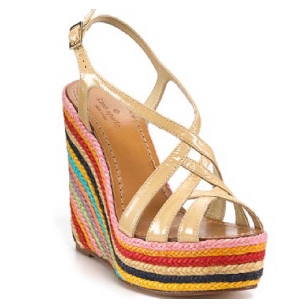 Kate Spade Lindsay Striped Espadrille Wedges